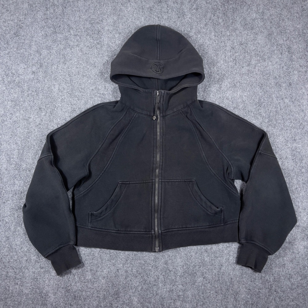 Lululemon Scuba Full Zip Hoodie Women XS/S Black Oversized Cropped